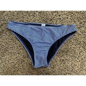Grand Everest bikini bottom, navy blue white stripes Size M, NWOT